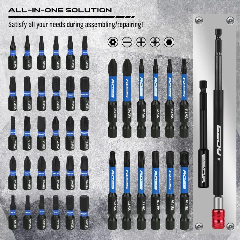 41/59/80-Piece Magnetic Impact Nut Driver Set, Metric & SAE Fastener Tool Kit for Home & Auto Repair