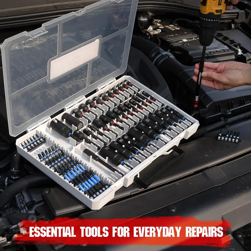 41/59/80-Piece Magnetic Impact Nut Driver Set, Metric & SAE Fastener Tool Kit for Home & Auto Repair