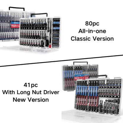 41/59/80-Piece Magnetic Impact Nut Driver Set, Metric & SAE Fastener Tool Kit for Home & Auto Repair
